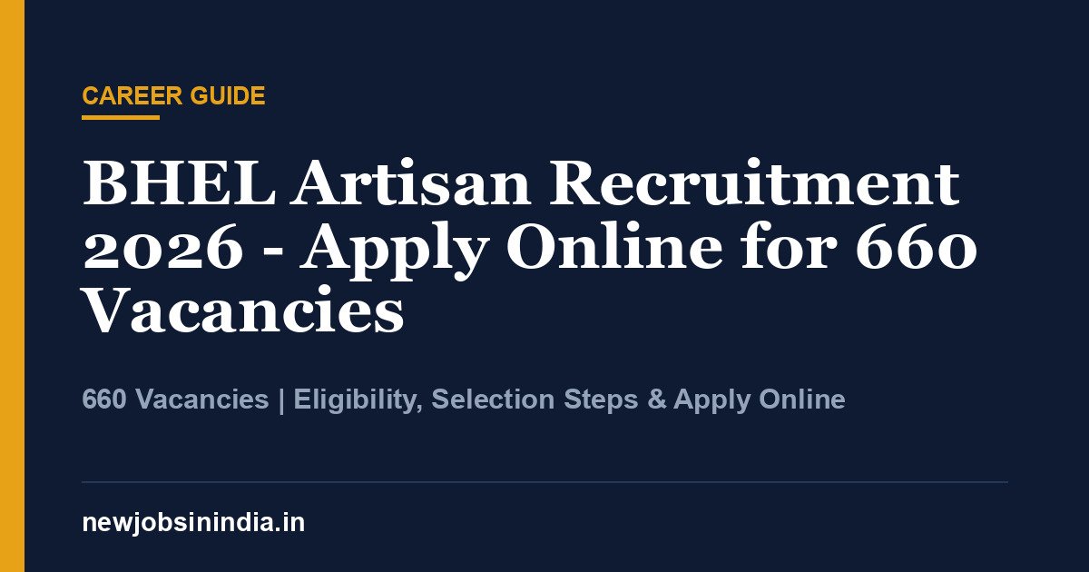 BHEL Artisan Recruitment 2026 - Apply Online for 660 Vacancies
