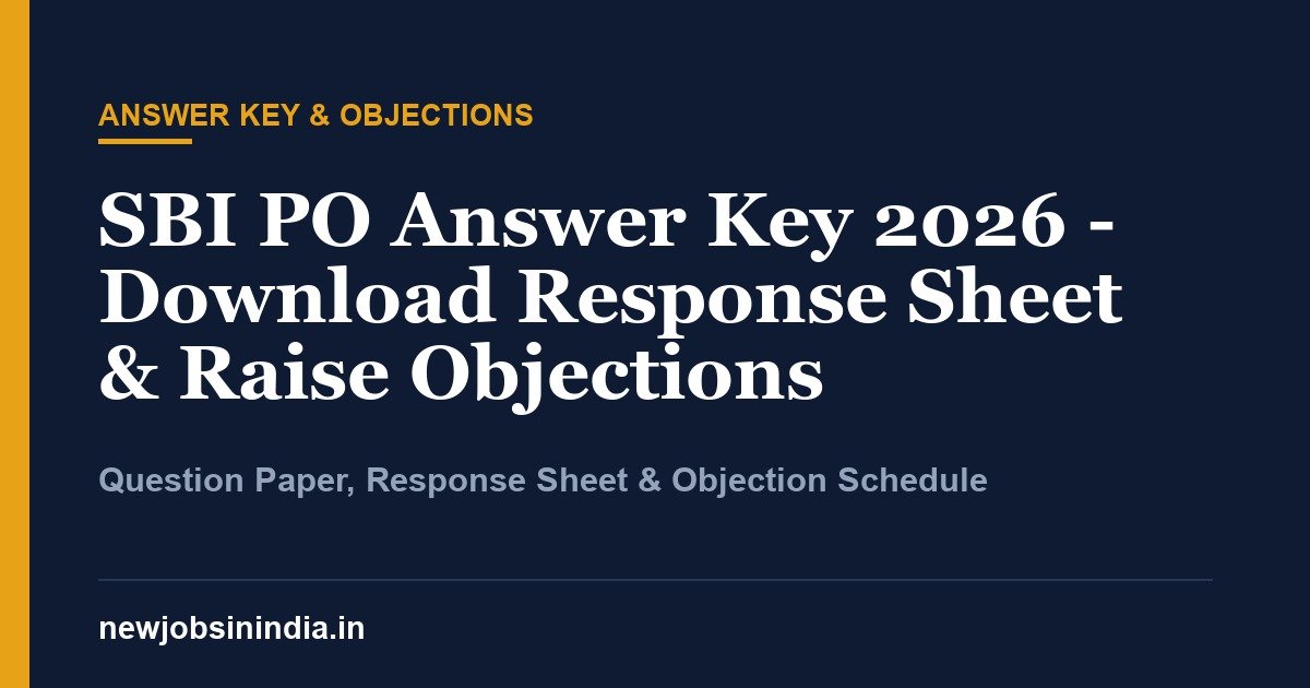 SBI PO Answer Key 2026 - Download Response Sheet & Raise Objections