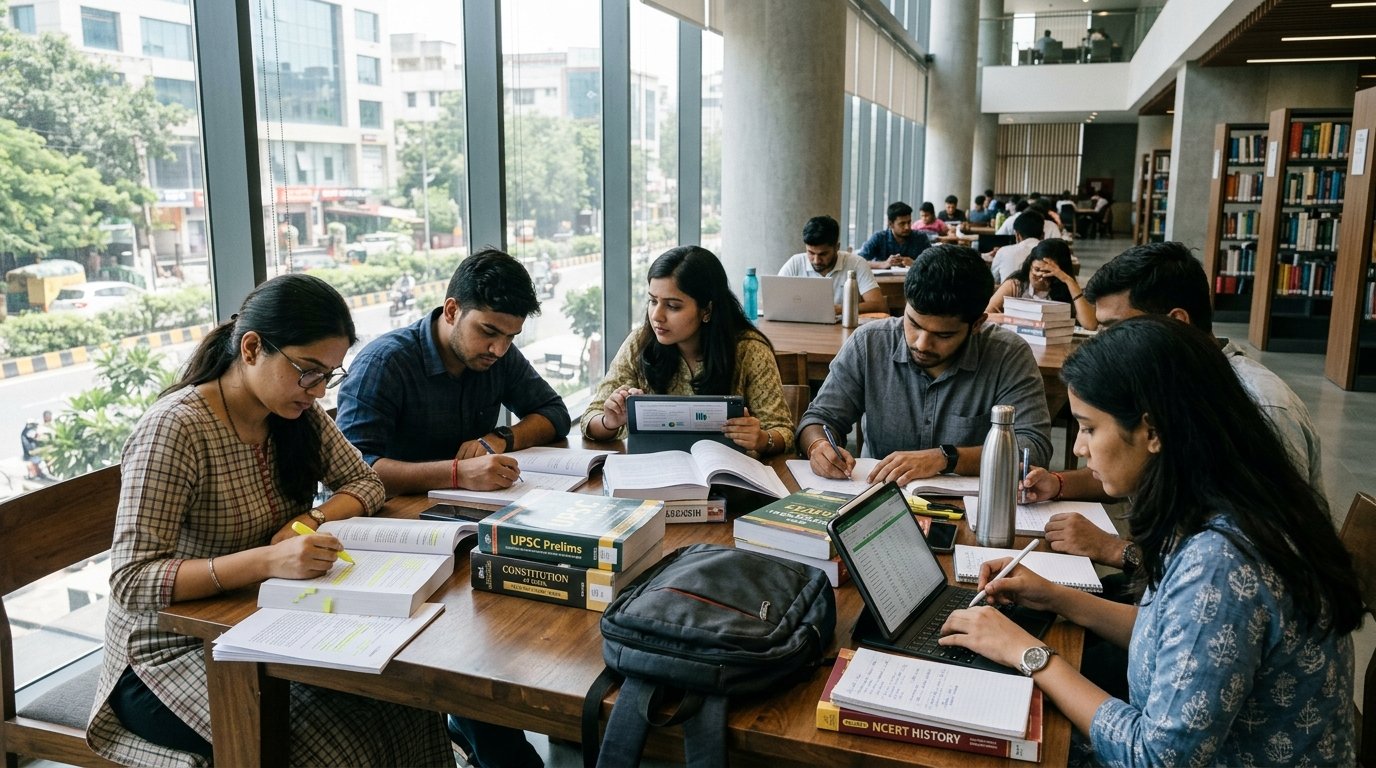 Indian aspirants preparing for competitive examinations